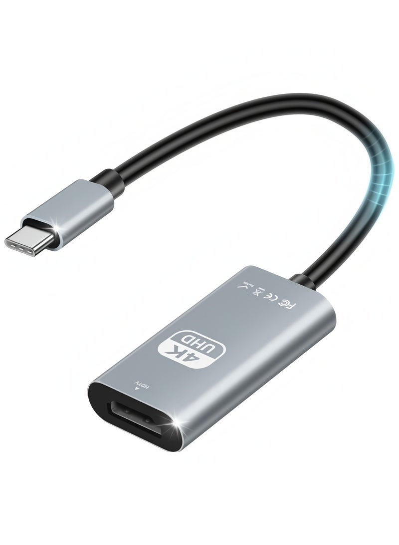 USB C to HDMI Adapter 4K@60Hz, Type C to HDMI Converter, Thunderbolt 3/4 Compatible, Plug & Play Video Adapter for Laptop, iPhone 15, iPad, MacBook, Samsung, Monitor, Projector, TV - Image 1